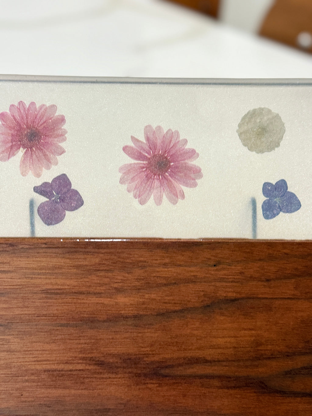 Grey Epoxy Walnut Wood