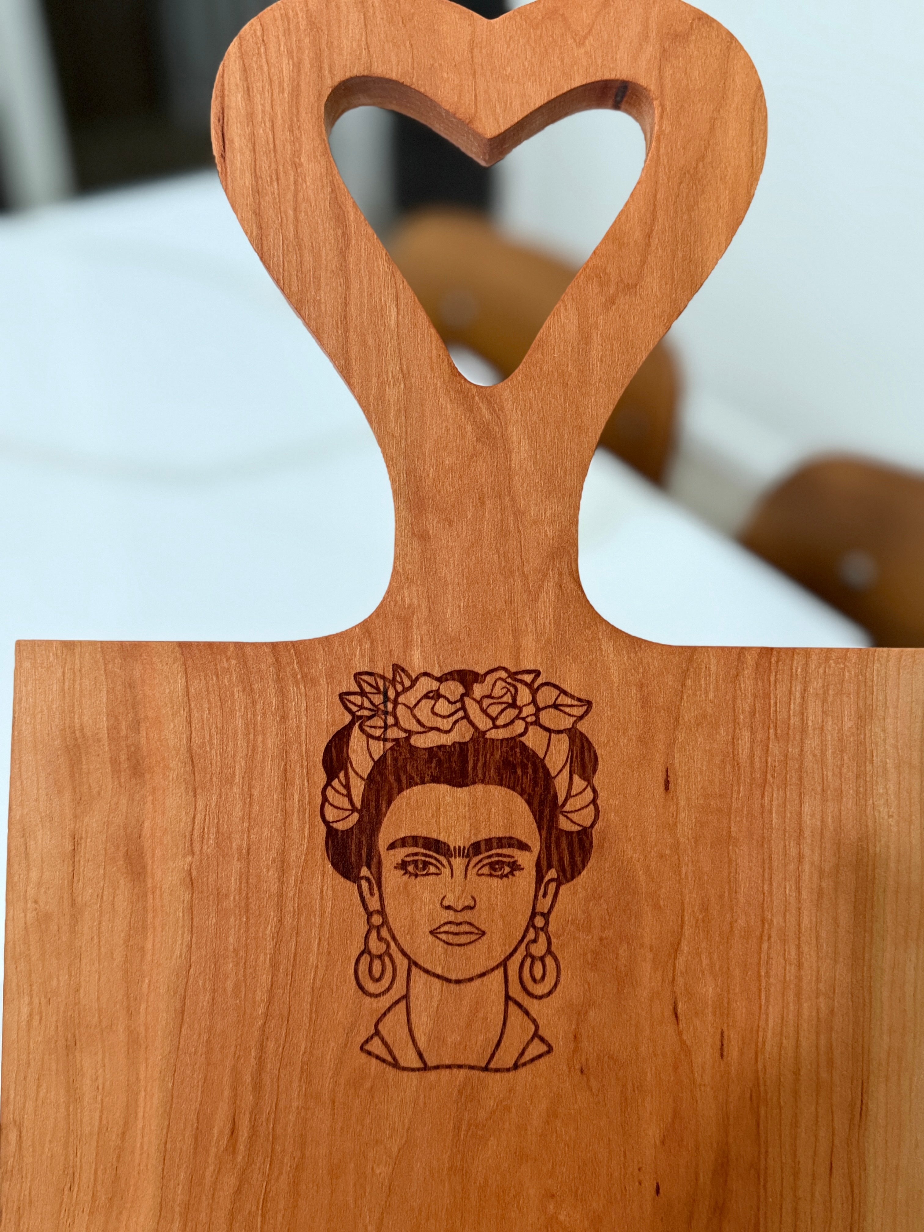 Frida on Cherry Wood