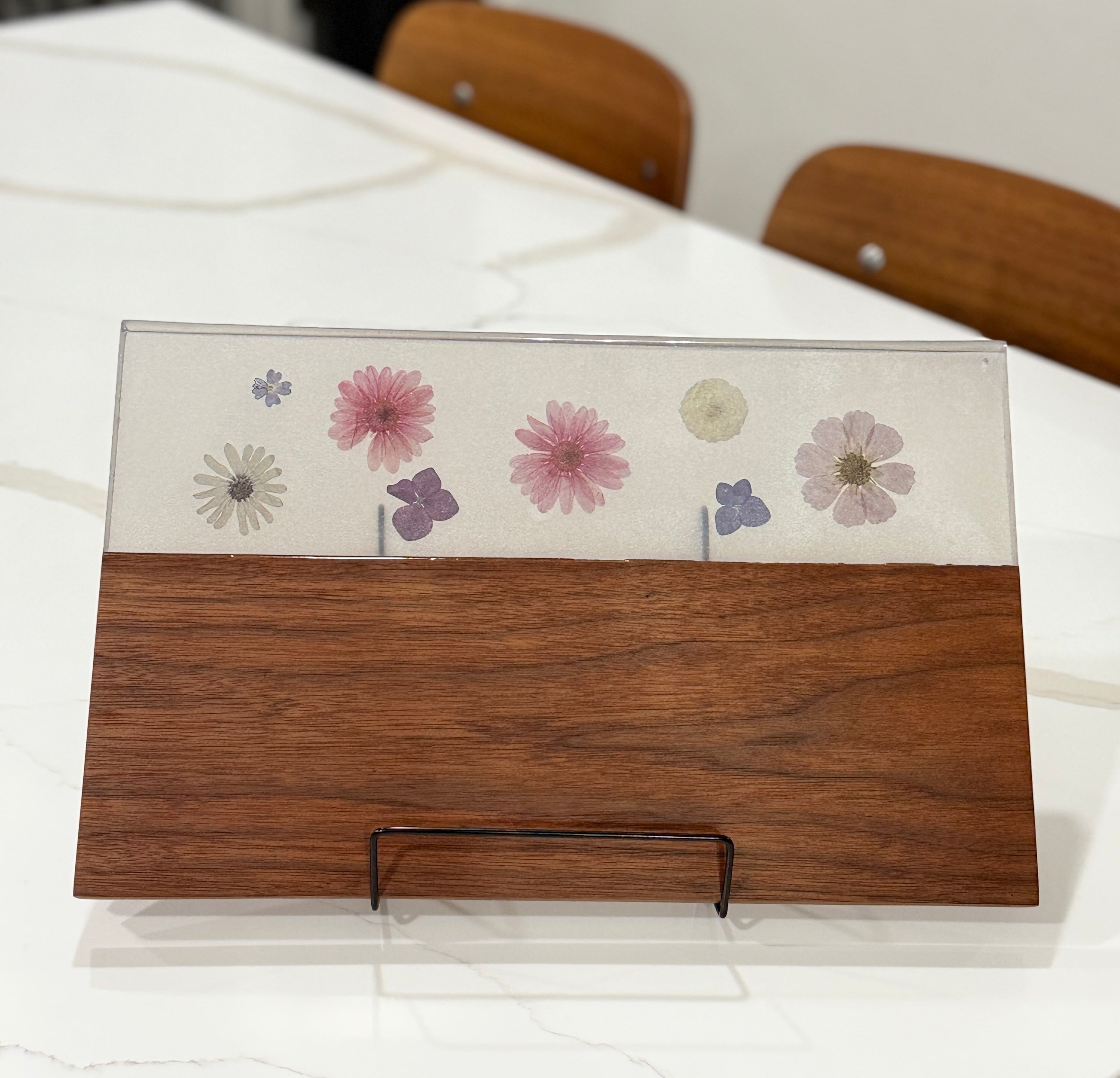 Grey Epoxy Walnut Wood