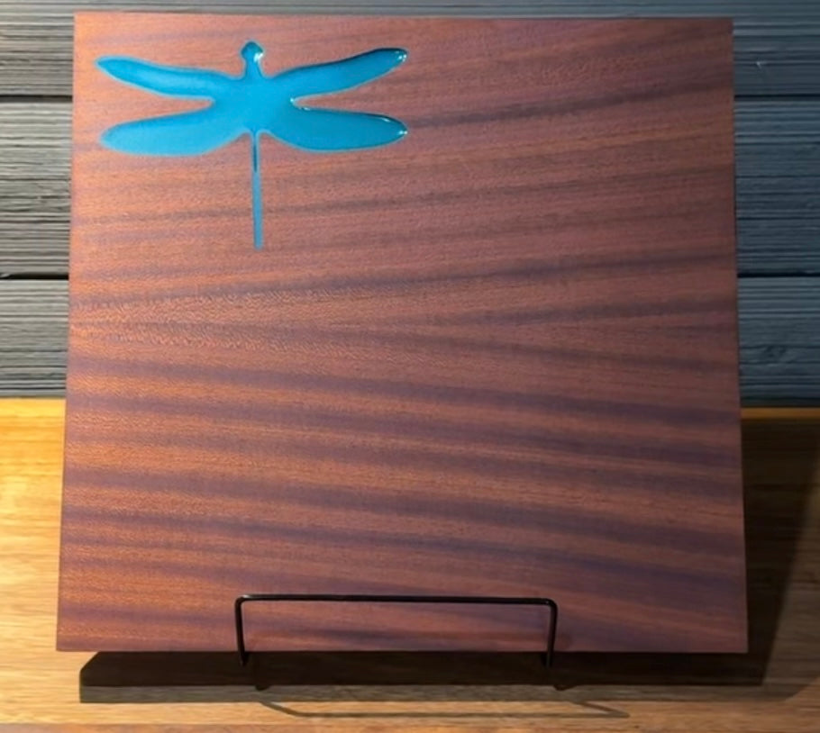 Dragonfly on Mahogany