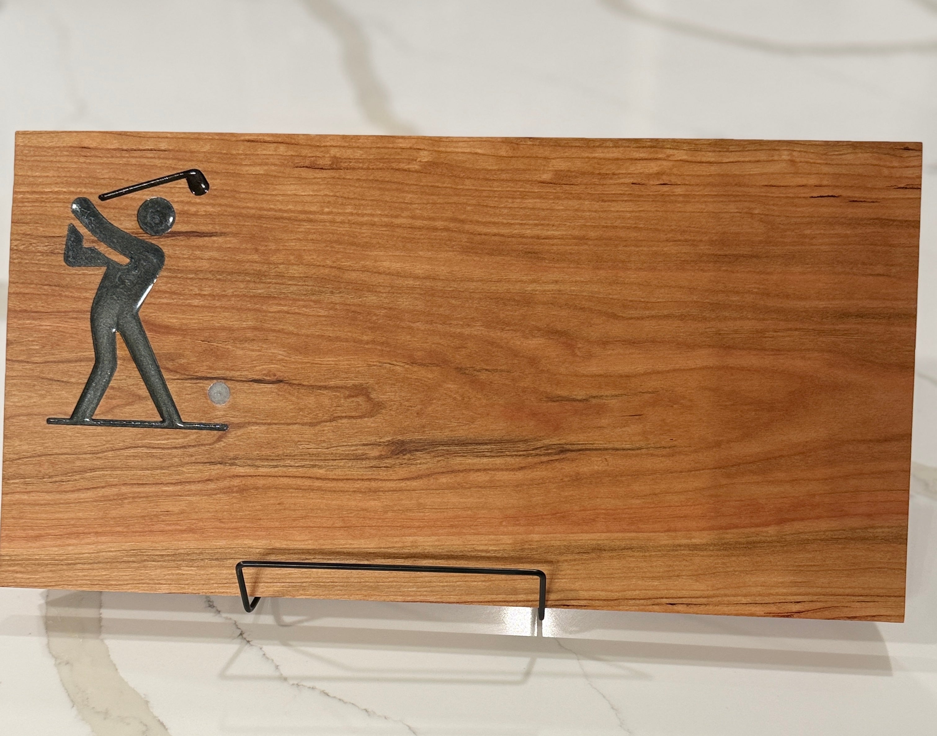 Golfer on Cherry Wood