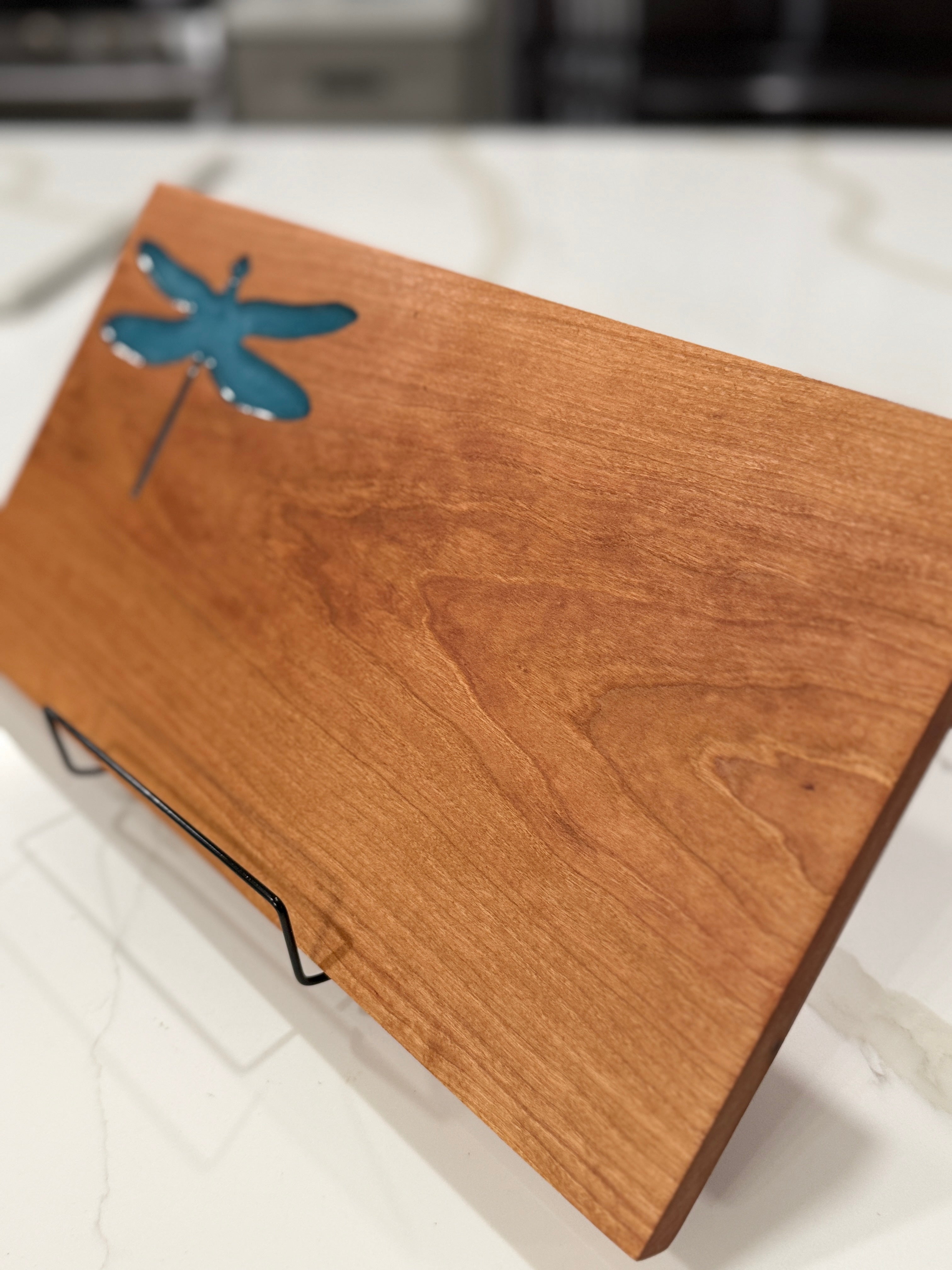 Dragonfly on Cherry Wood