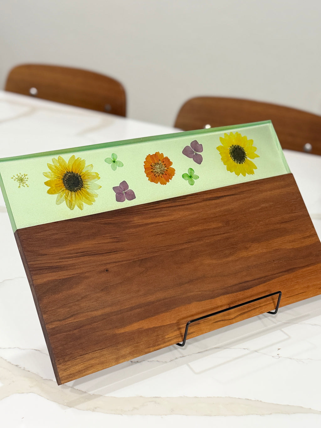 Green Epoxy with Flowers