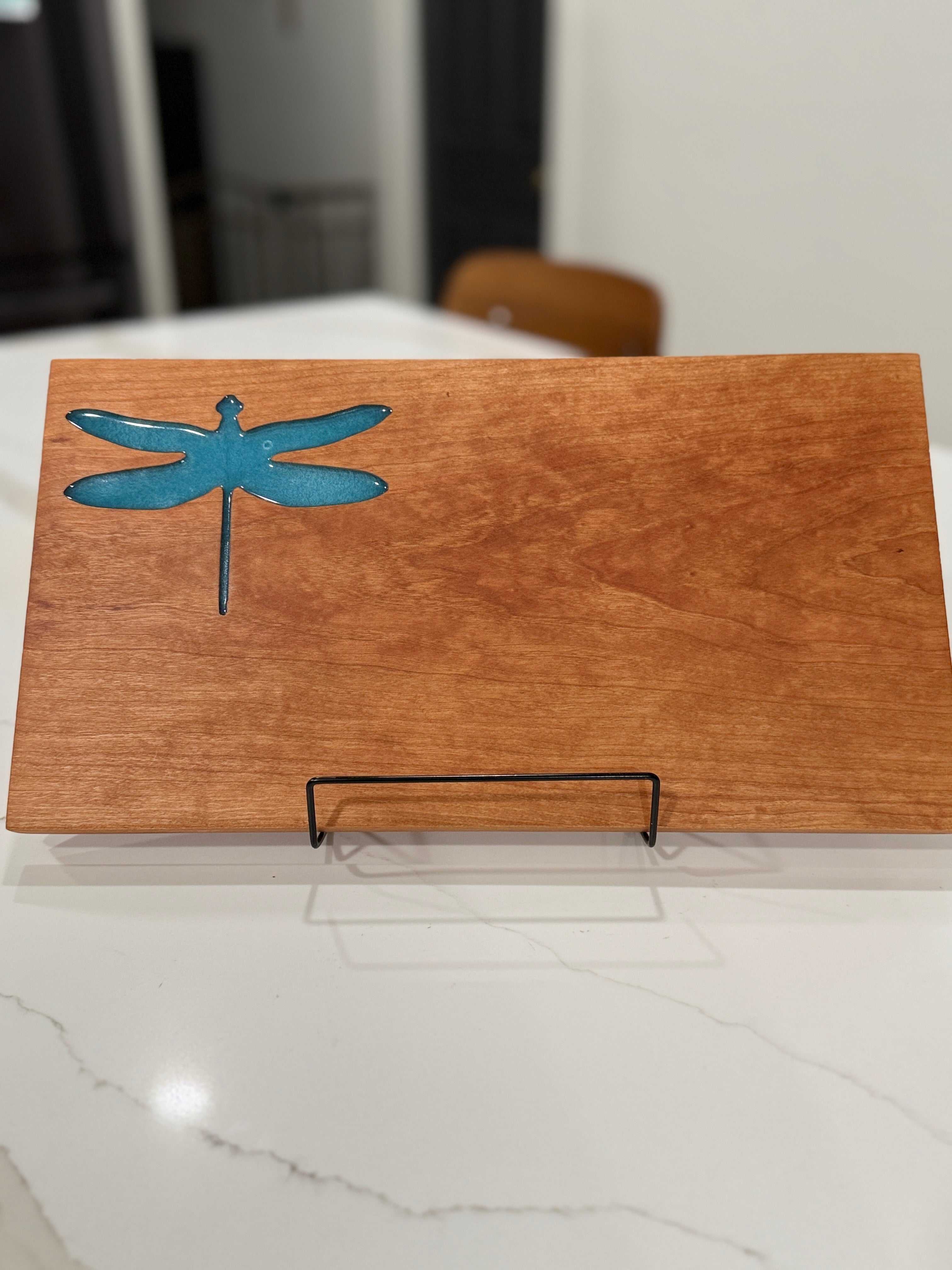 Dragonfly on Cherry Wood