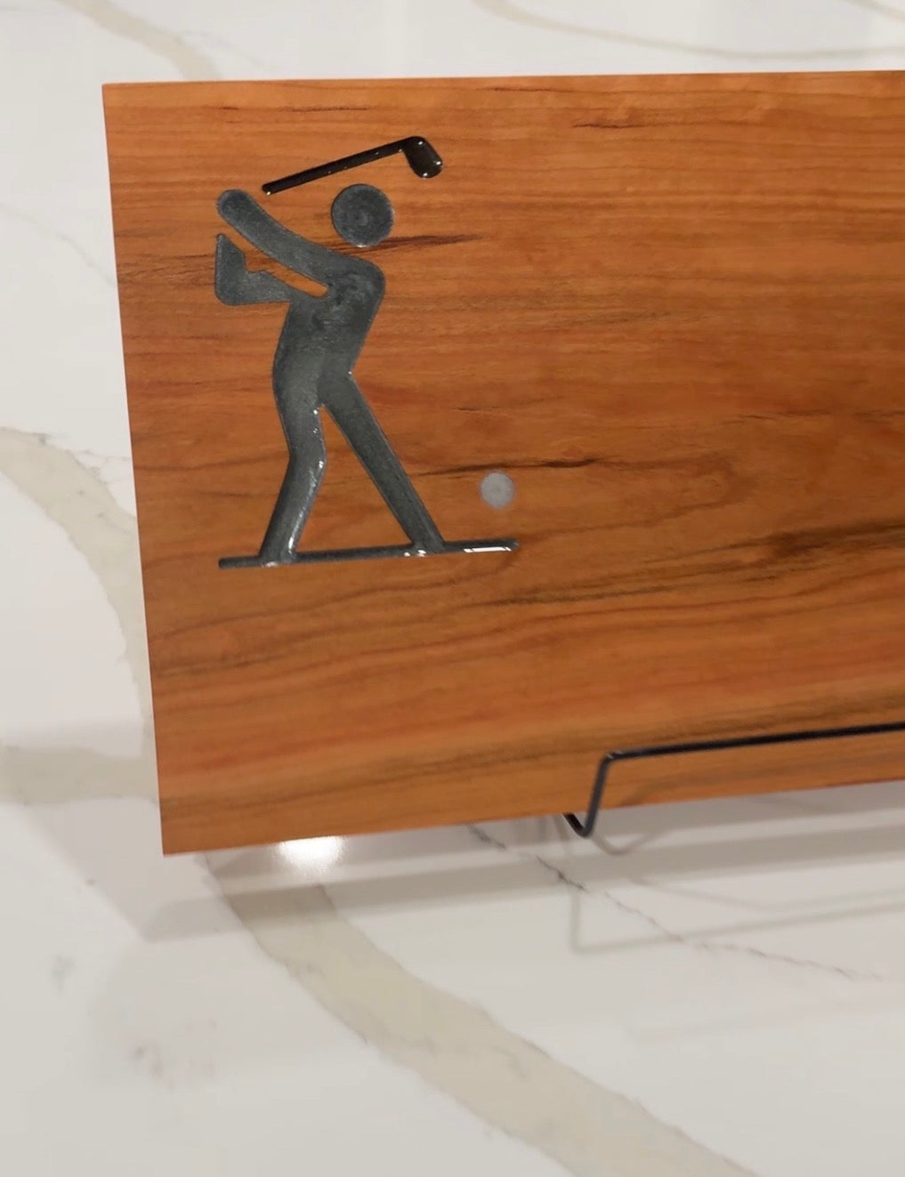 Golfer on Cherry Wood