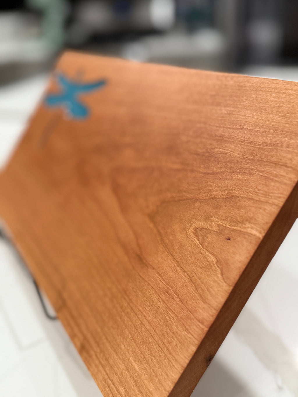 Dragonfly on Cherry Wood