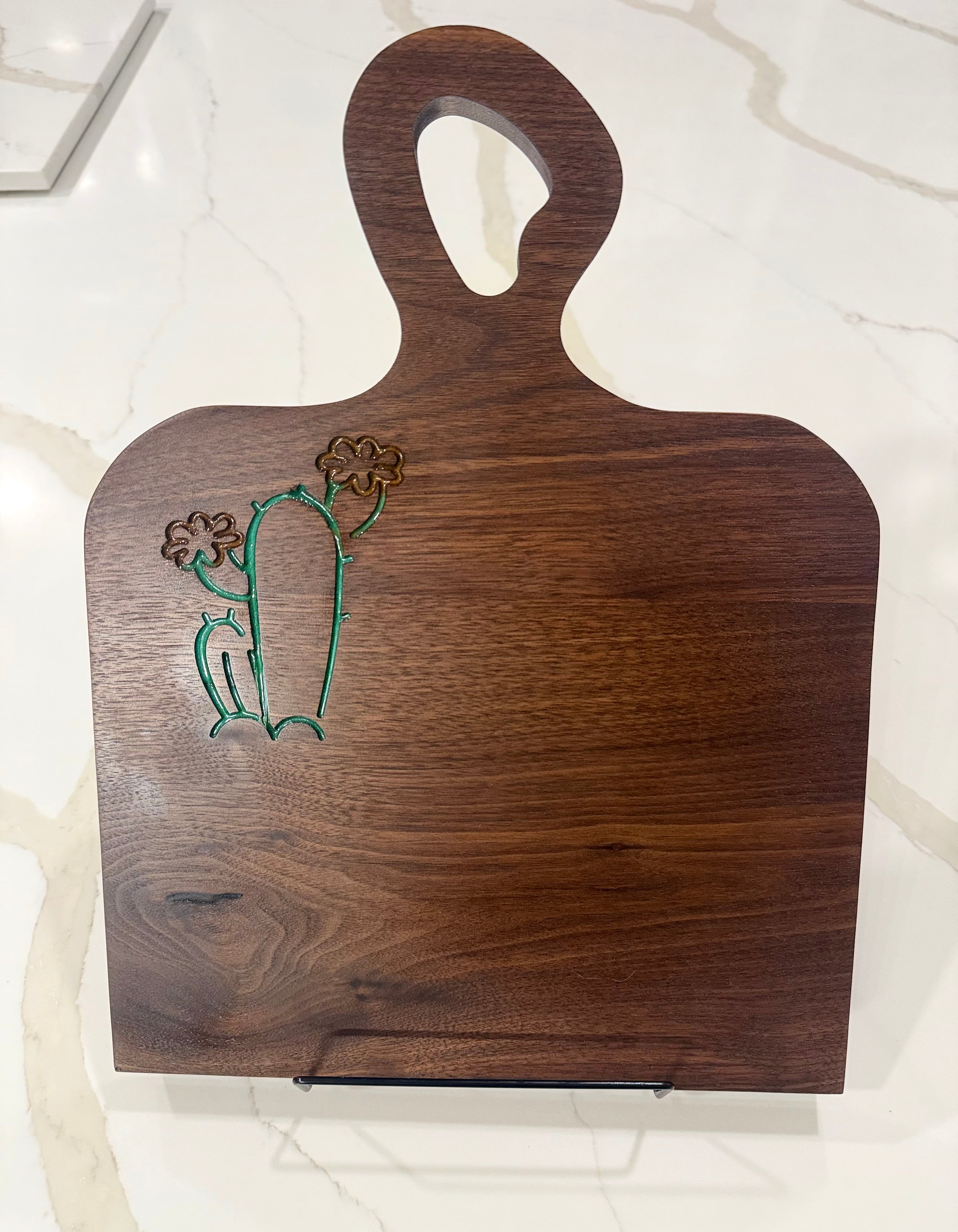 Walnut With Cactus