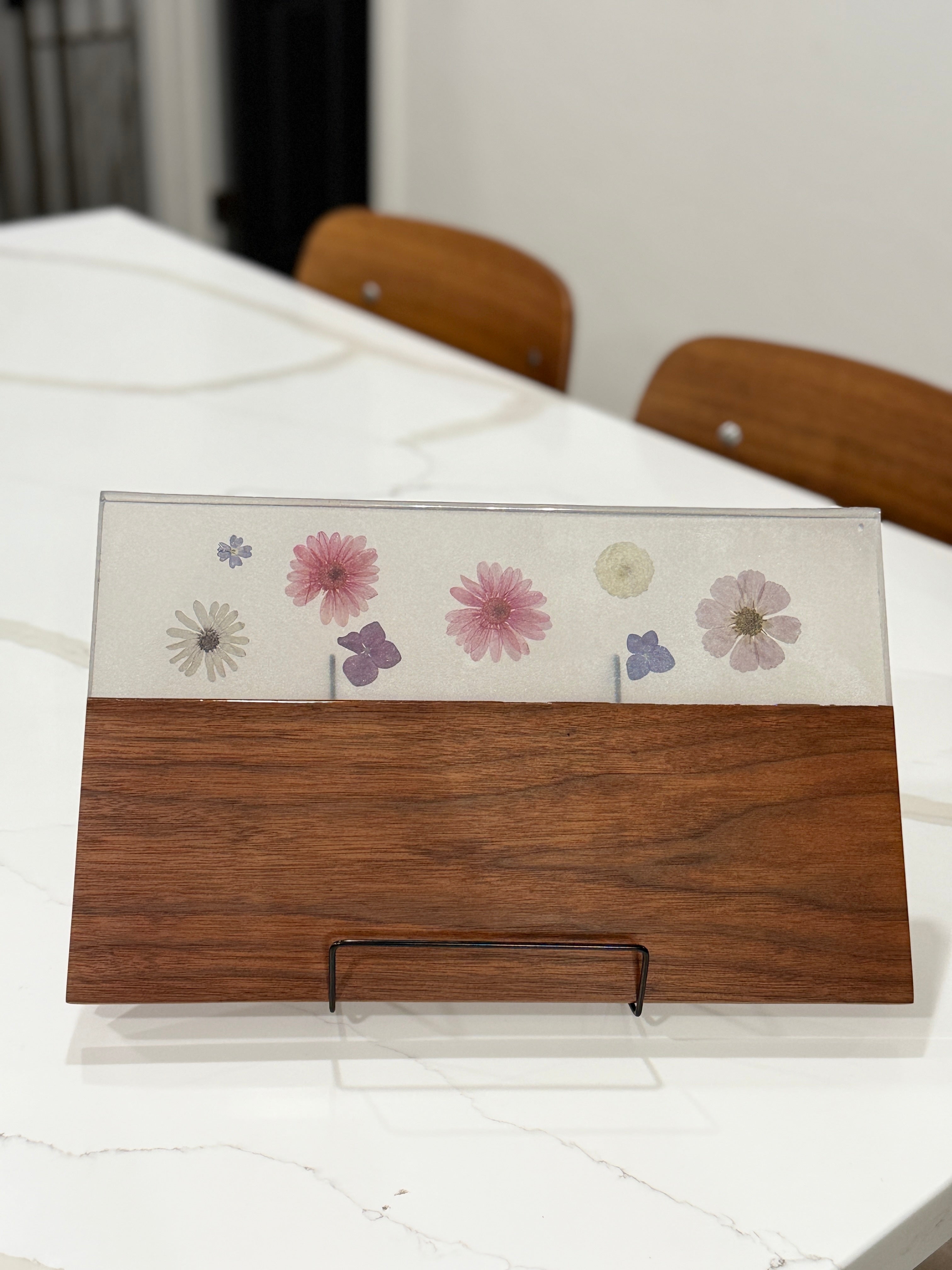 Grey Epoxy Walnut Wood