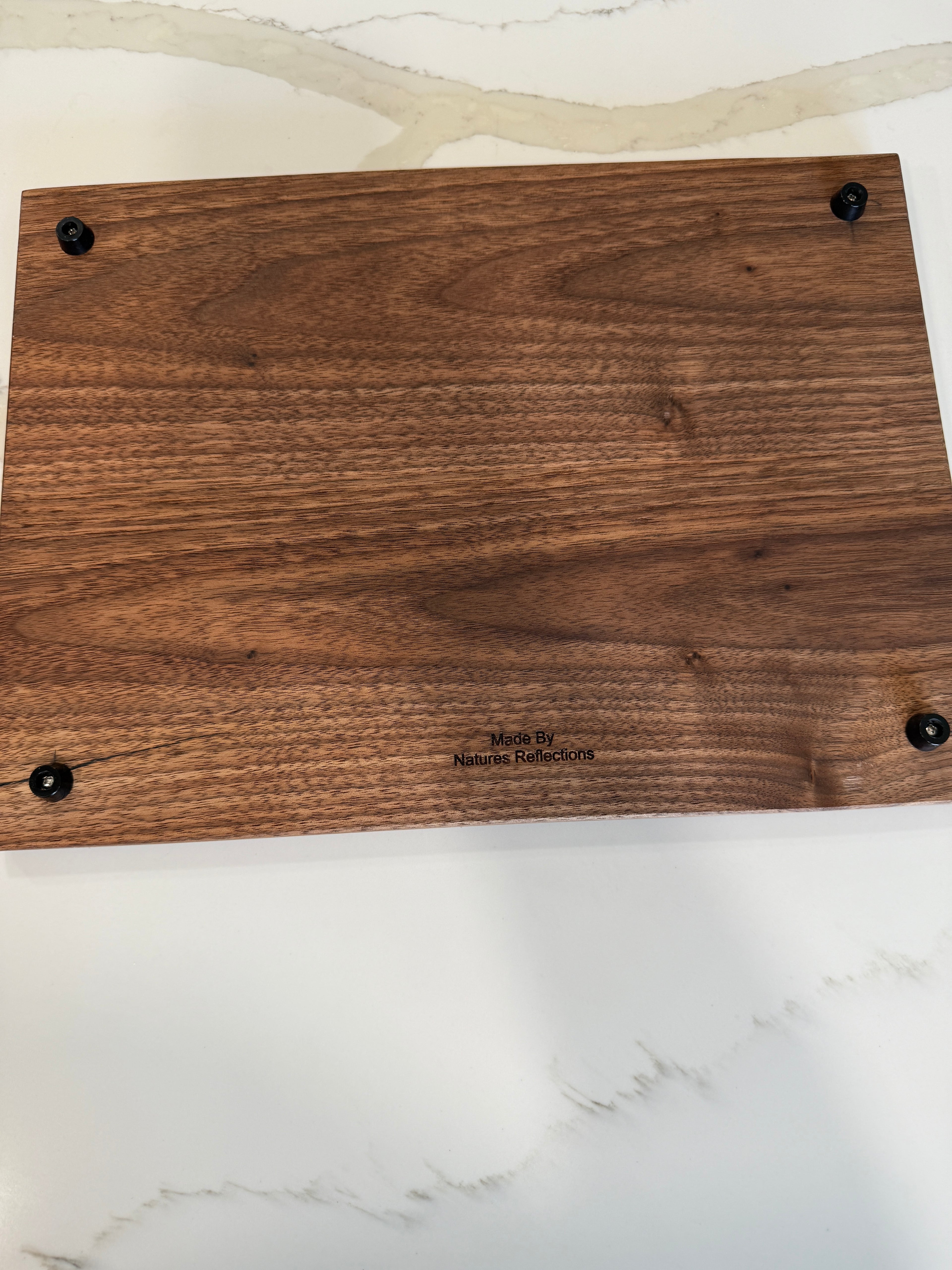Blue Epoxy Hummingbird Inlay Cutting Board with Walnut Wood