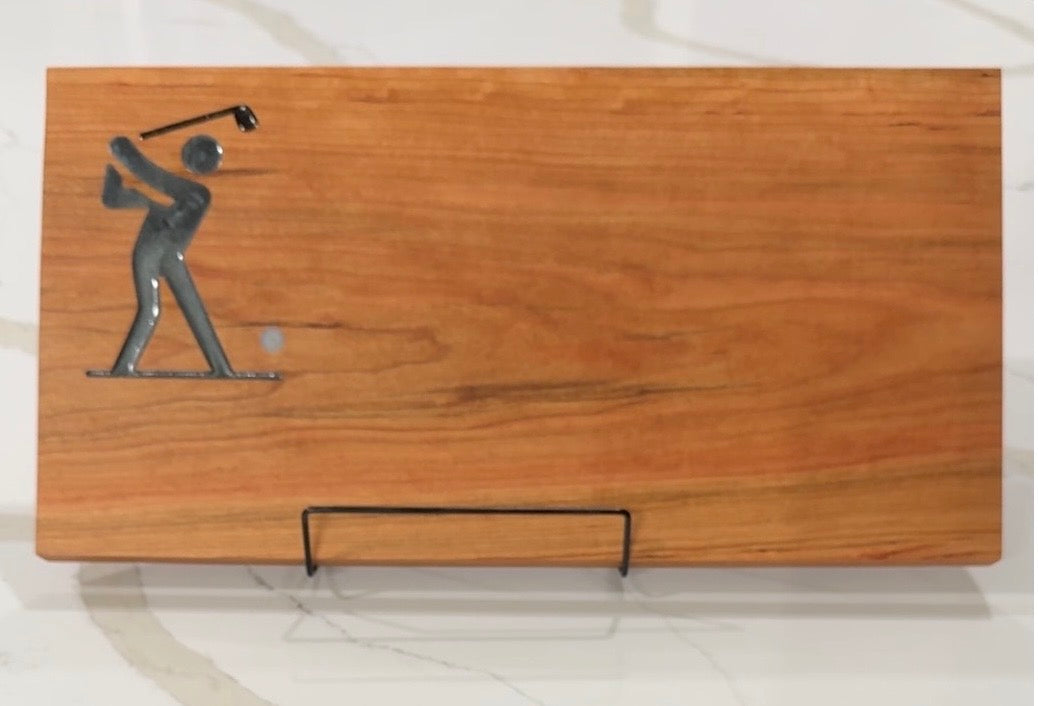 Golfer on Cherry Wood