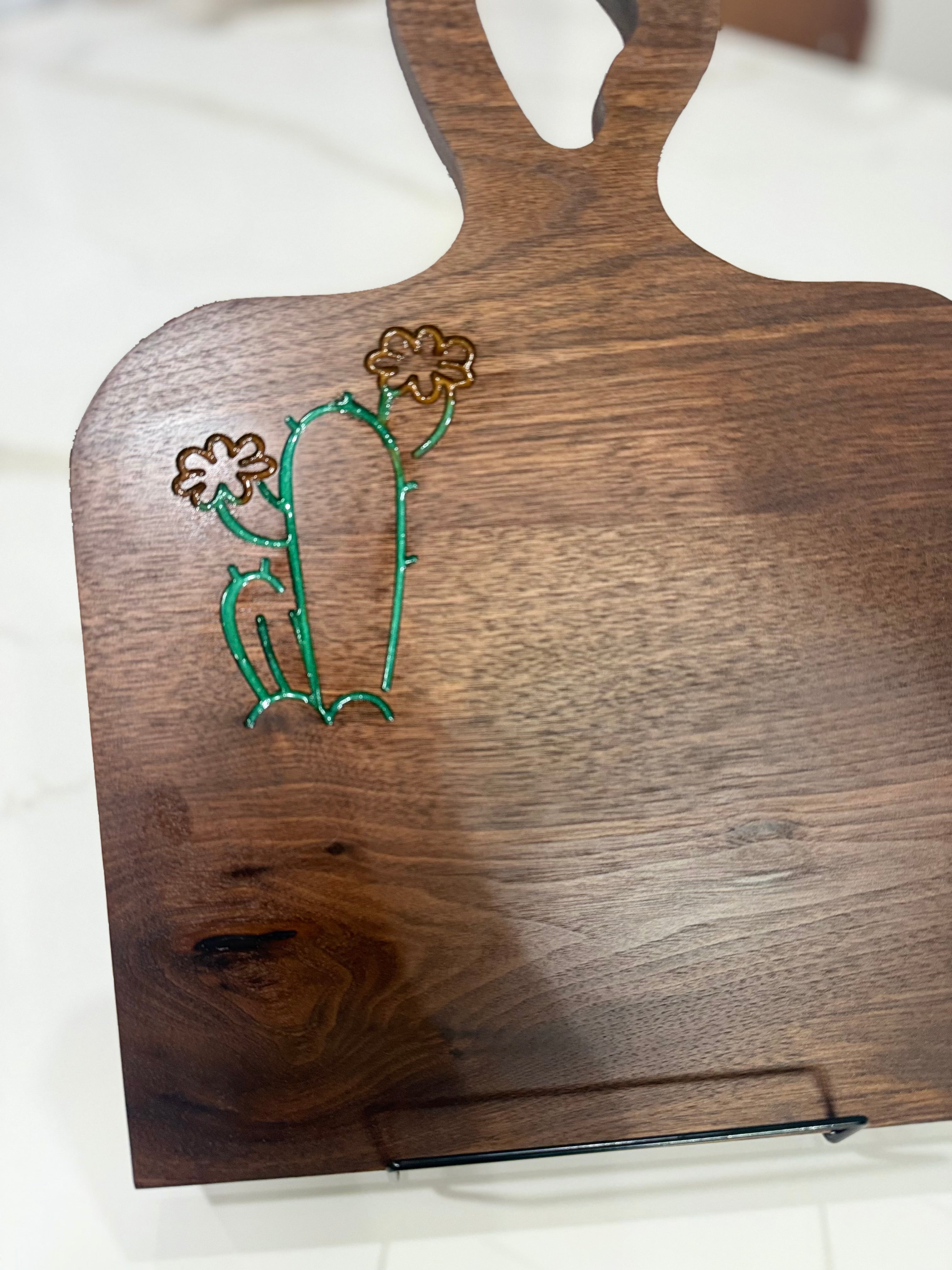 Walnut With Cactus