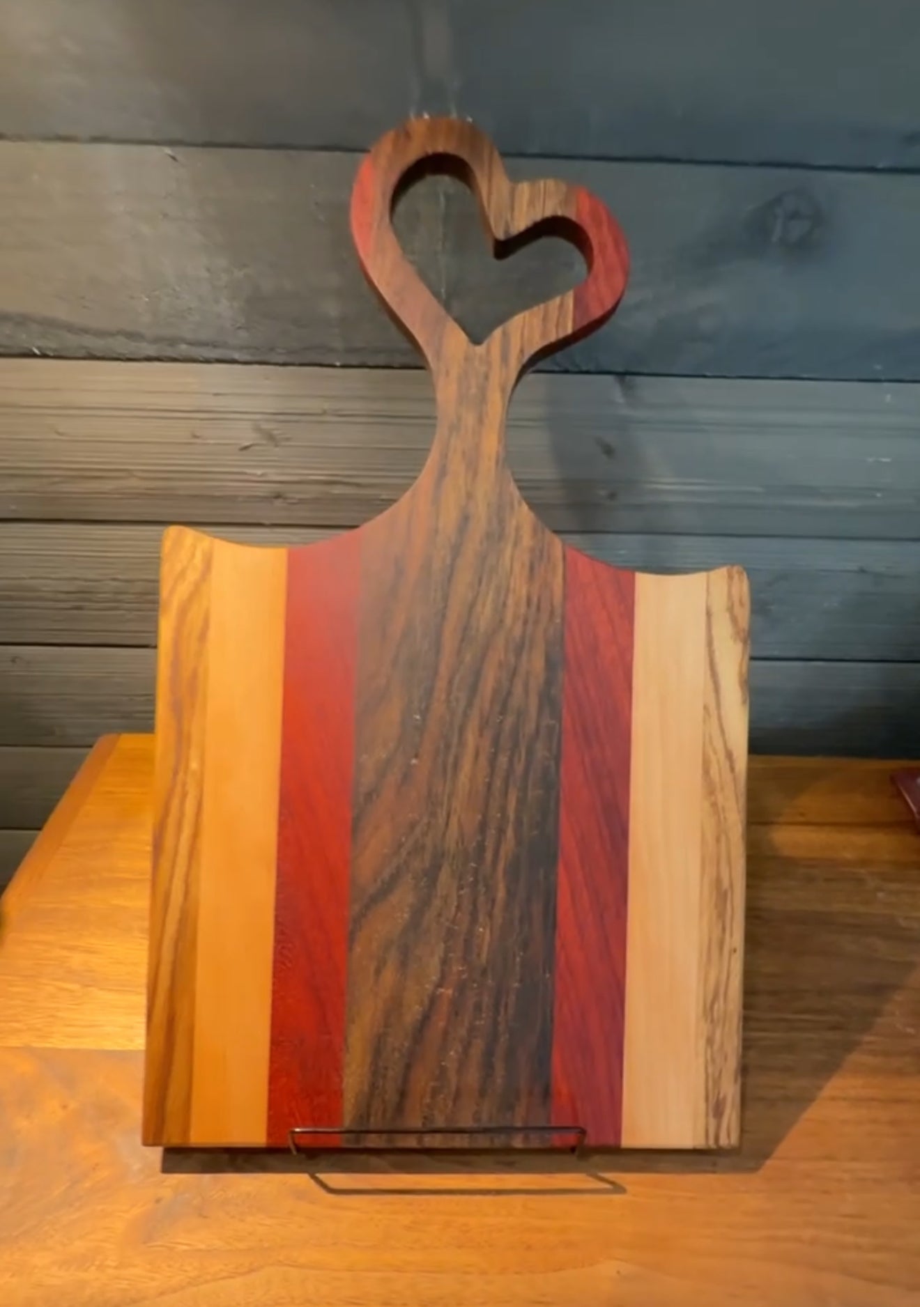 Exotic Wood Heart Handle Cutting Board