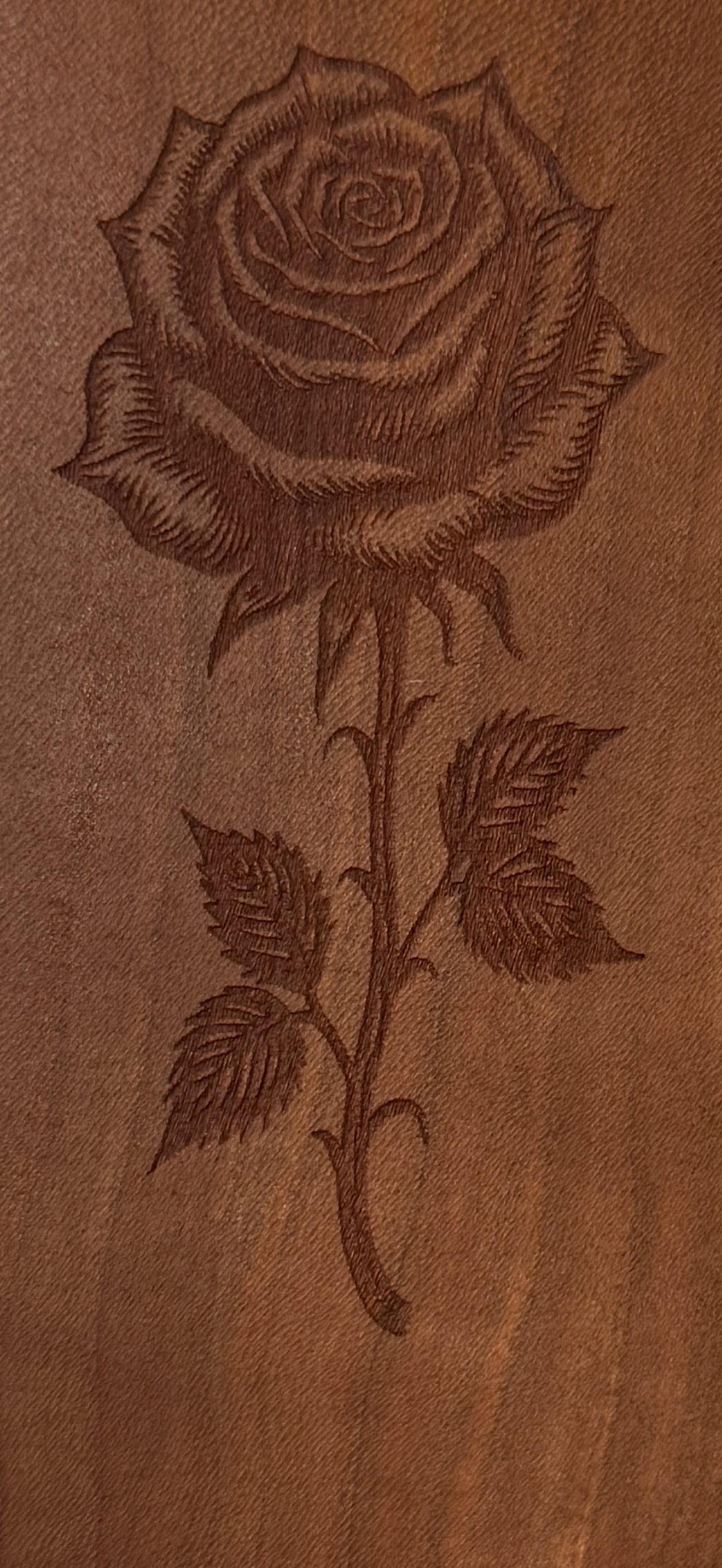 Cherry Wood with Rose Engraving