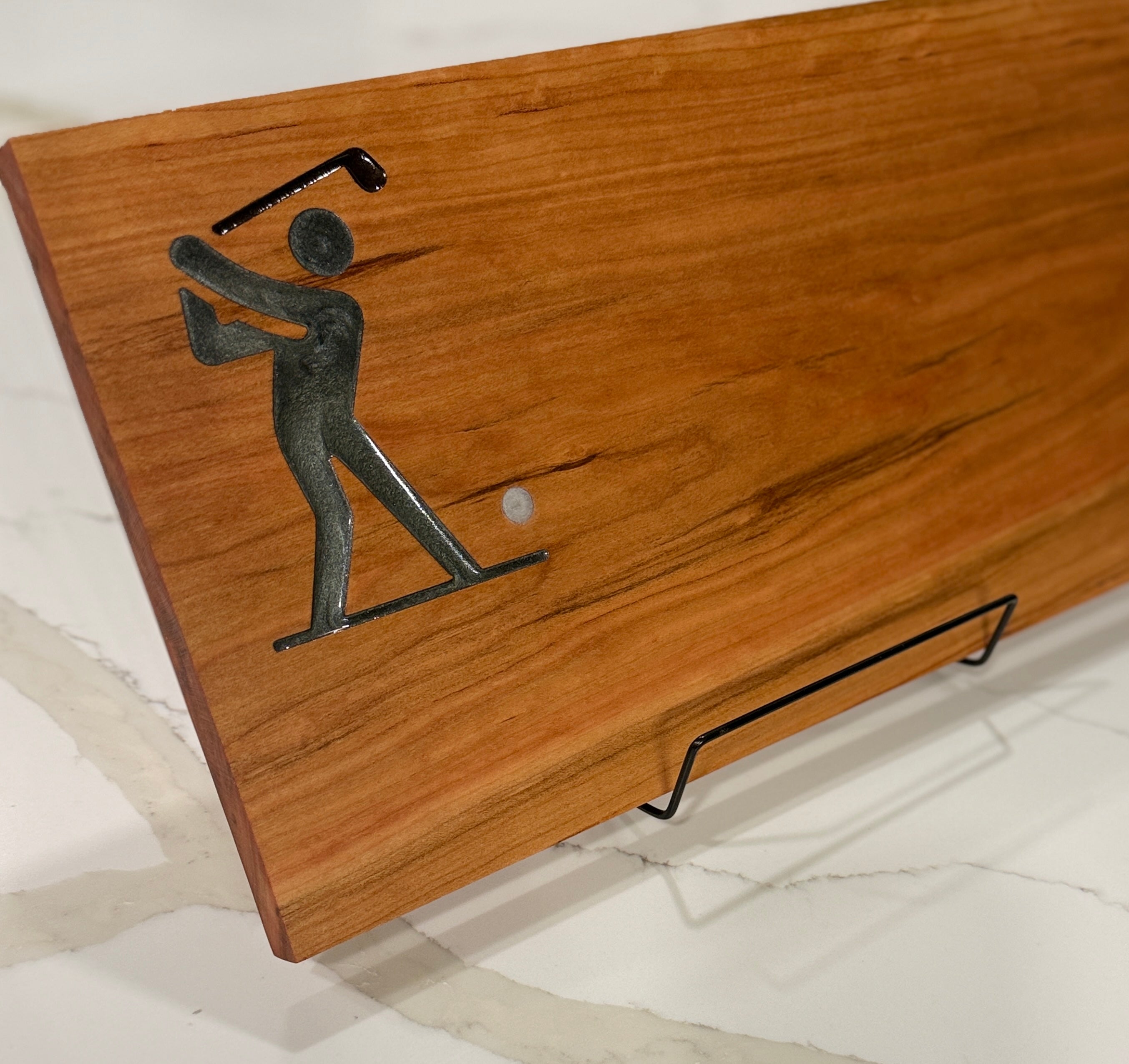 Golfer on Cherry Wood