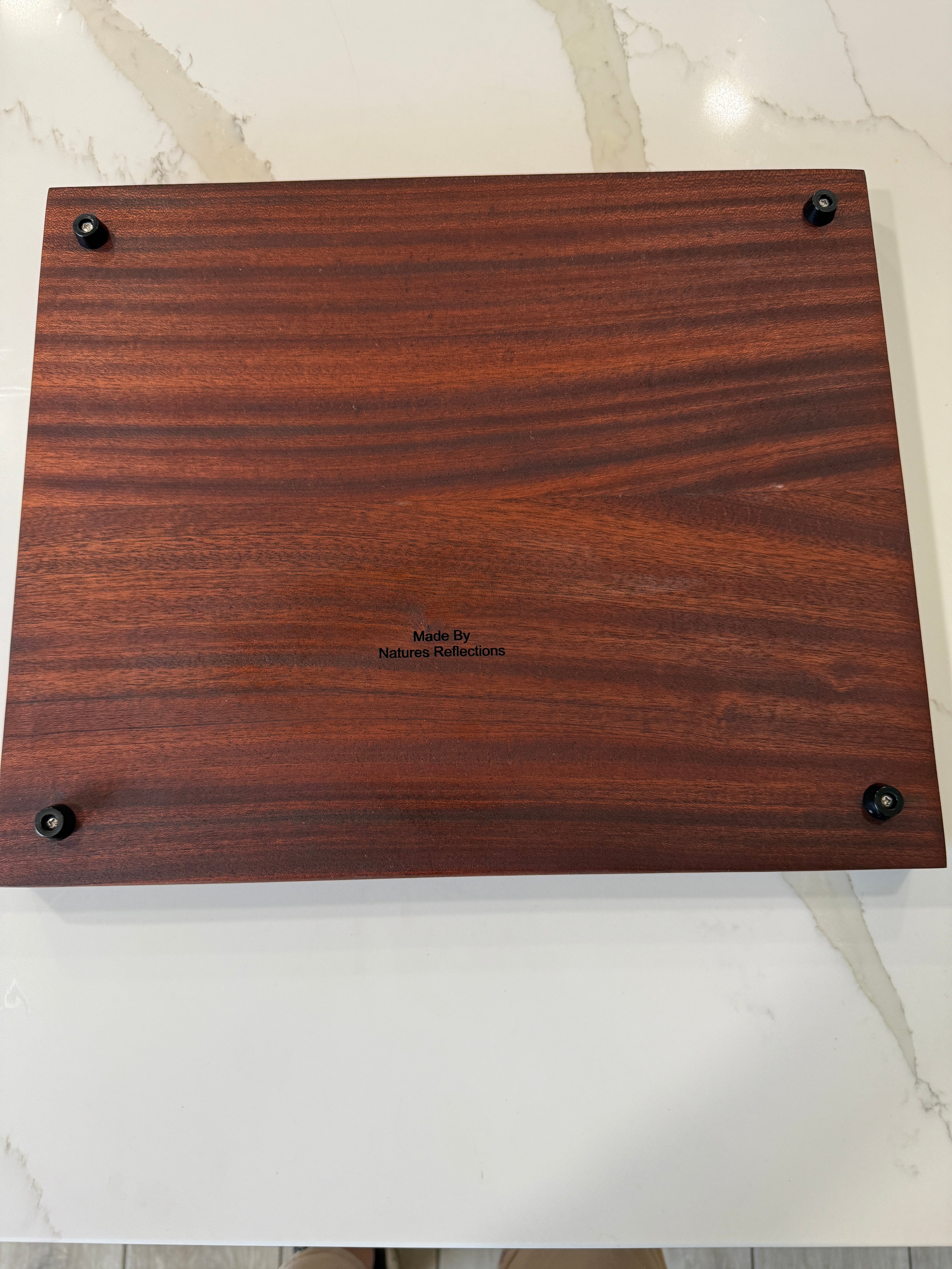 Mahogany cutting board with dragonfly Epoxy Inlay