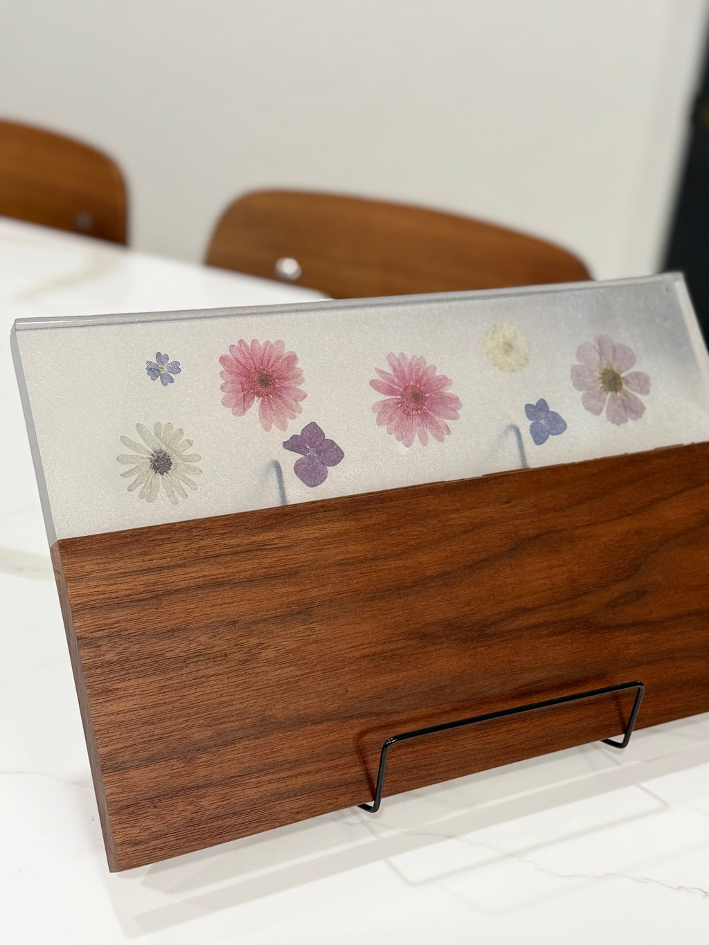 Grey Epoxy Walnut Wood