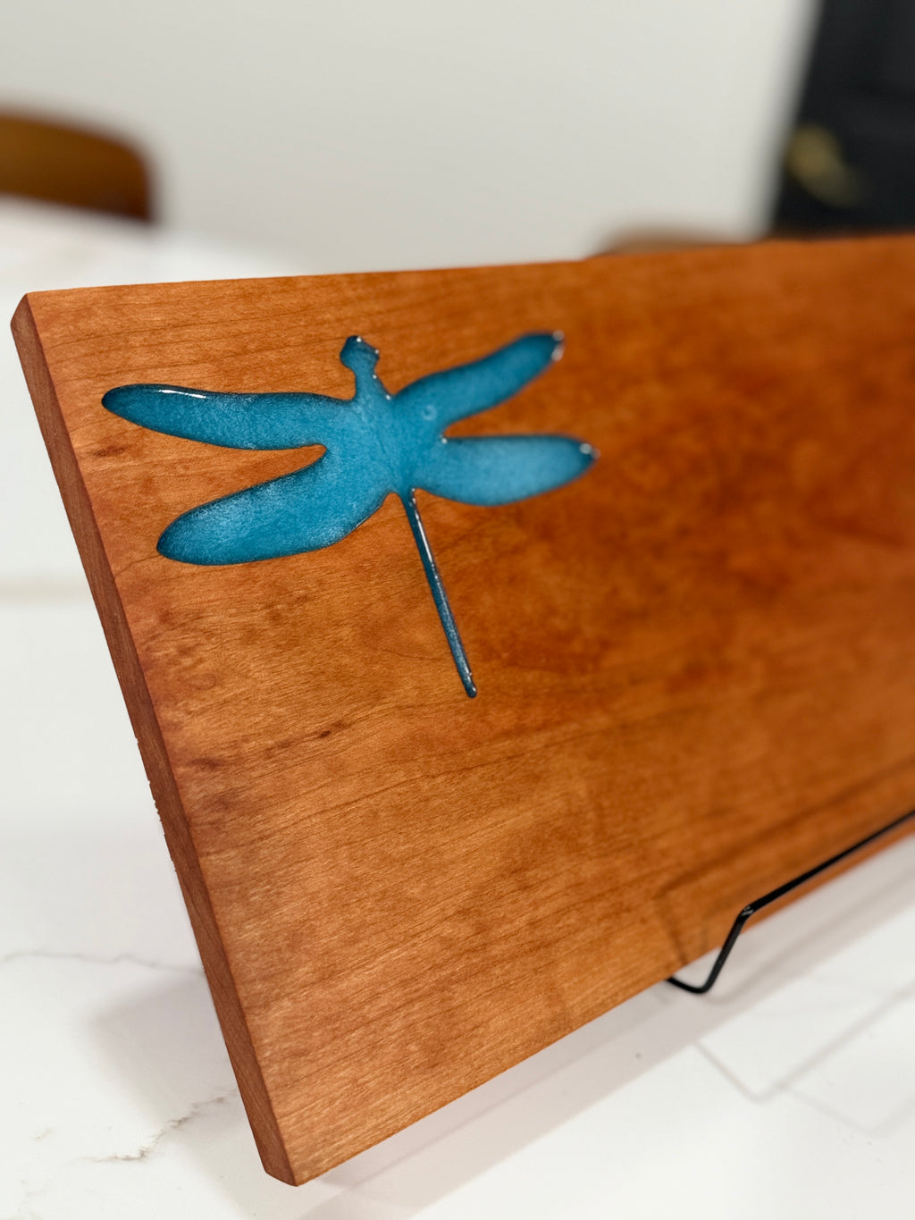 Dragonfly on Cherry Wood