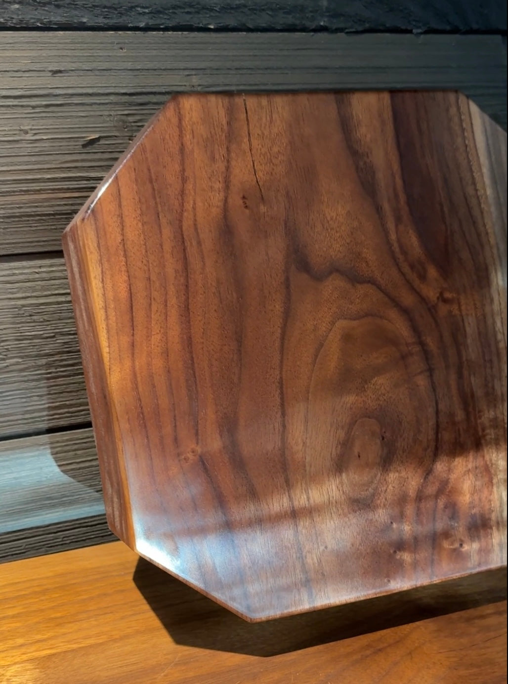 Heavy Duty Thick Walnut Cutting Board Octagon Shape with a Beautiful Finish